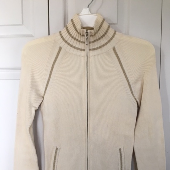 Cache Ivory Mock Turtleneck Gold Detail - Medium - Picture 1 of 3